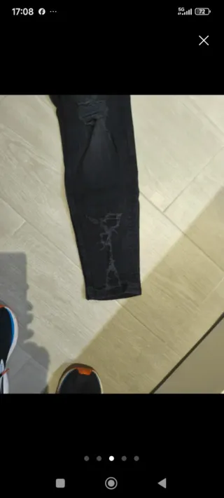 Pantalón Zara Rotos Talla 42 Negro