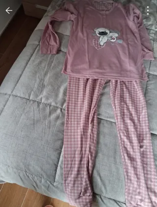 Pijama 2x1 azul y gris