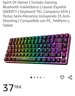 Teclado Gaming Spirit Of Gamer Bluetooth TKL