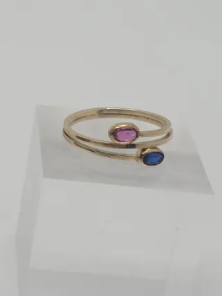 Anillo Doble GoldFilled con Piedras de colores