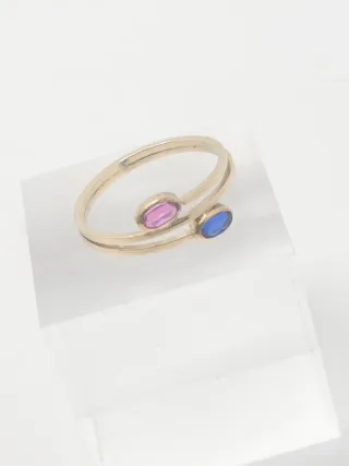 Anillo Doble GoldFilled con Piedras de colores