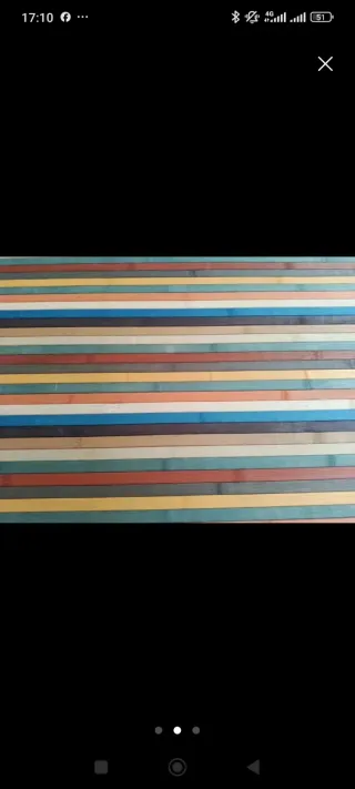 Alfombra de bambú multicolor