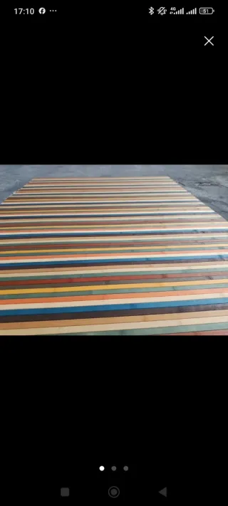 Alfombra de bambú multicolor