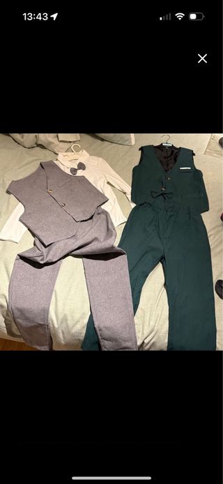 Traje de fiesta/boda verde oliva niño 4 a 7 años