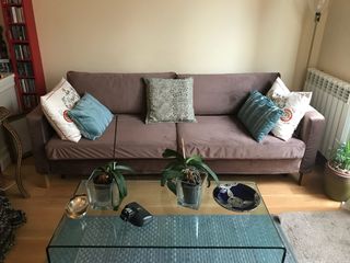 Sofá Cama Ikea Tela y Madera