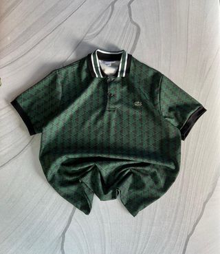 Polo Lacoste verde/negro talla XL
