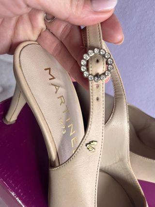 Zapatos Martinelli Beige Tacon Slingback