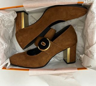 Scarpe Valleverde simil Mary Jane marroni