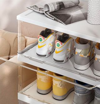 Scarpiera doppia modulare bianca