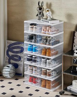 Scarpiera doppia modulare bianca