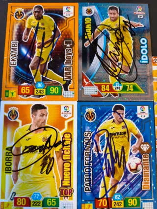 Lote 5 cromos auto Villarreal Club de futbol