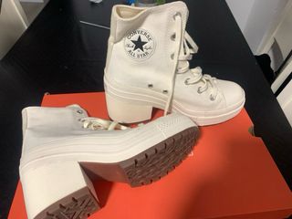 Converse plataforma beige/blanco talla 39