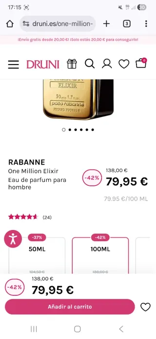 Paco Rabanne Dorado one million