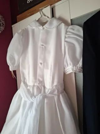 Vestido comunión blanco talla 120, para 10/11 años