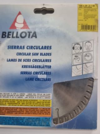 Disco Sierra Circular Bellota 190x20 Z=48