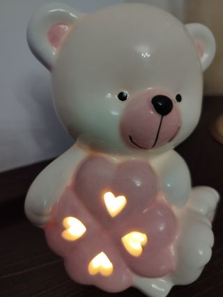 Orsetto di porcellana con lampada all' interno