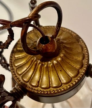 Lampadario sospensione bronzo anni '50