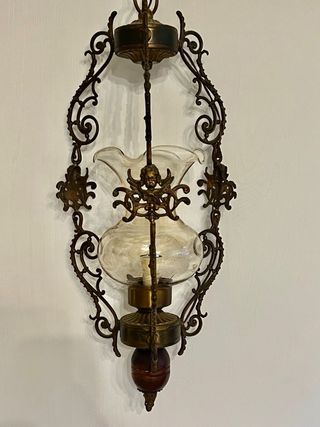 Lampadario sospensione bronzo anni '50