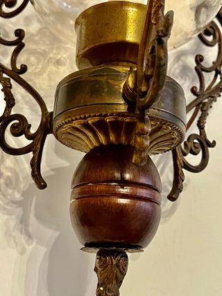 Lampadario sospensione bronzo anni '50