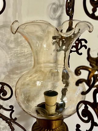 Lampadario sospensione bronzo anni '50