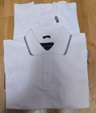 Polo Armani Jeans Blanco Talla M