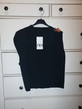 Top fiesta Zara negro talla L