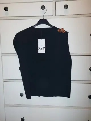 Top fiesta Zara negro talla L