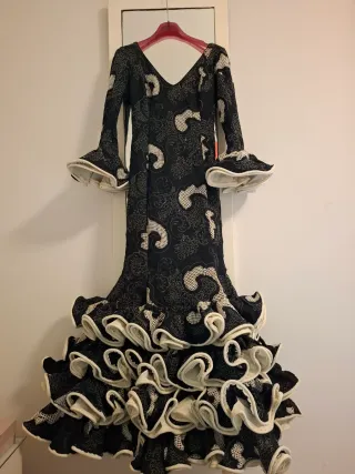 Vestido Gitana Negro Crochet Talla 38