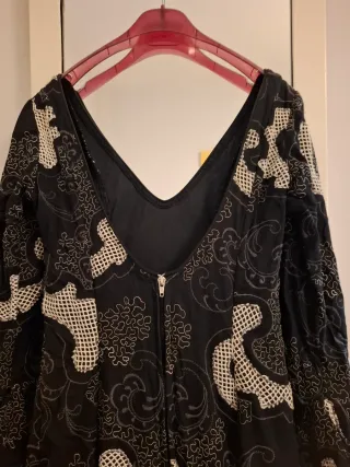 Vestido Gitana Negro Crochet Talla 38