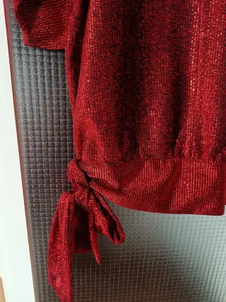 Blusa fiesta brillante roja talla 52