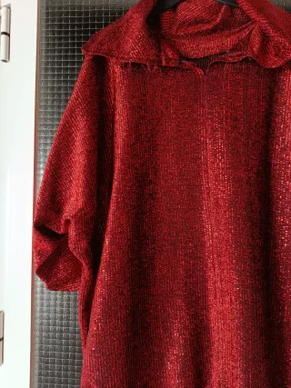 Blusa fiesta brillante roja talla 52