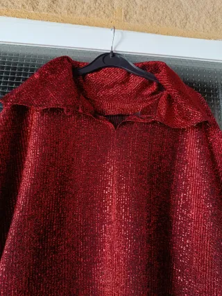 Blusa fiesta brillante roja talla 52