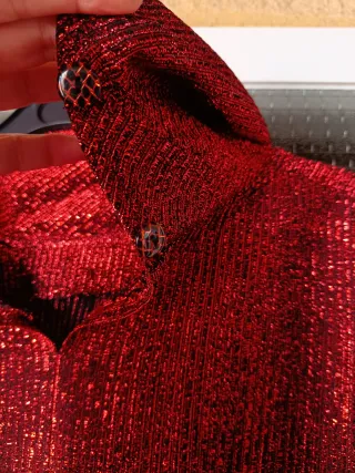 Blusa fiesta brillante roja talla 52
