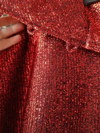 Blusa fiesta brillante roja talla 52