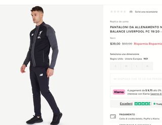 New Balance Pantalone Tuta Jogger Liverpool FC S