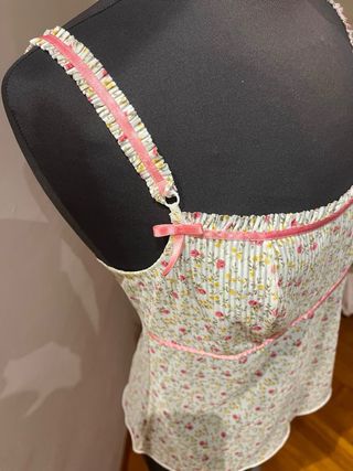 Top Rosapois con fiori e righe taglia 4