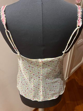 Top Rosapois con fiori e righe taglia 4