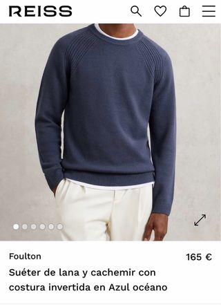 Suéter REISS Lana y Cachemir Gris