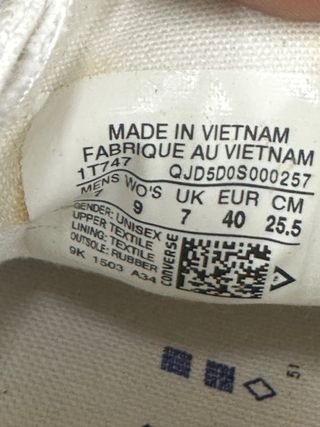 Converse All Star Bianche Tg 40