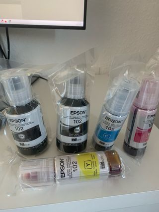 Botellas de tinta original EcoTank serie 102 Epson