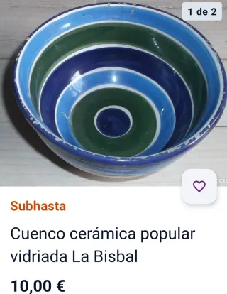 Plato Cerámica Artesanal Vidriada Catalana