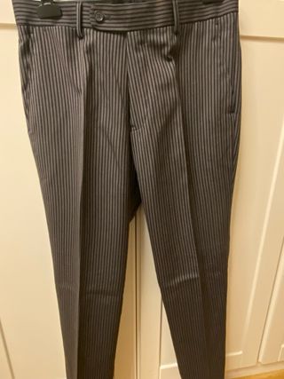 Traje Chaqué Hombre Boda Negro Gris