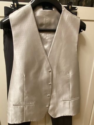 Traje Chaqué Hombre Boda Negro Gris