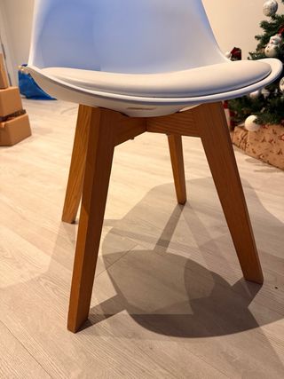 4 Sillas Comedor Blanca y Madera Maisons du Monde