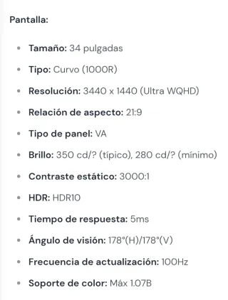 Monitor Samsung ViewFinity Curvo 34 pulgadas