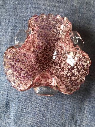 Centro de mesa cristal checo con burbujas