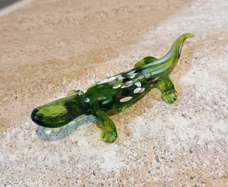 Statuina simpatico Coccodrillo in vetro di Murano