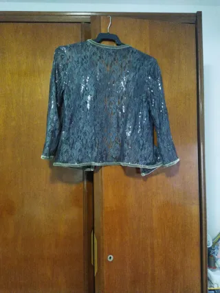 Vestido y chaquetilla fiesta lentejuelas