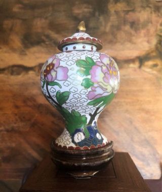 pequeño Tibor Cloisonné Chino-dinastía Quing