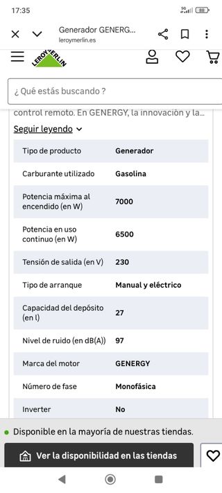 Generador de gasolina